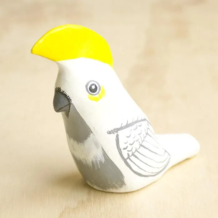 Sulphur Crested Cockatoo - Paperweight Whistle Songbird