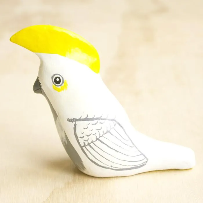 Sulphur Crested Cockatoo - Paperweight Whistle Songbird