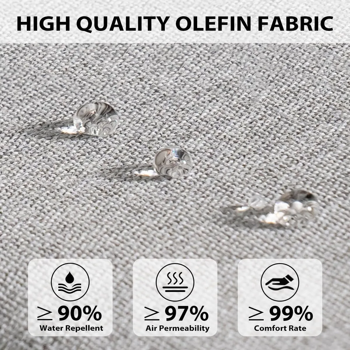 Sundale Outdoor Olefin Quilted Lounge Cushion Set of 2, Patio Foldable Chaise Lounger Cushion, Water-Resistant Lounge Chair Pad with Straps Light Gray, 72 x 21 inches