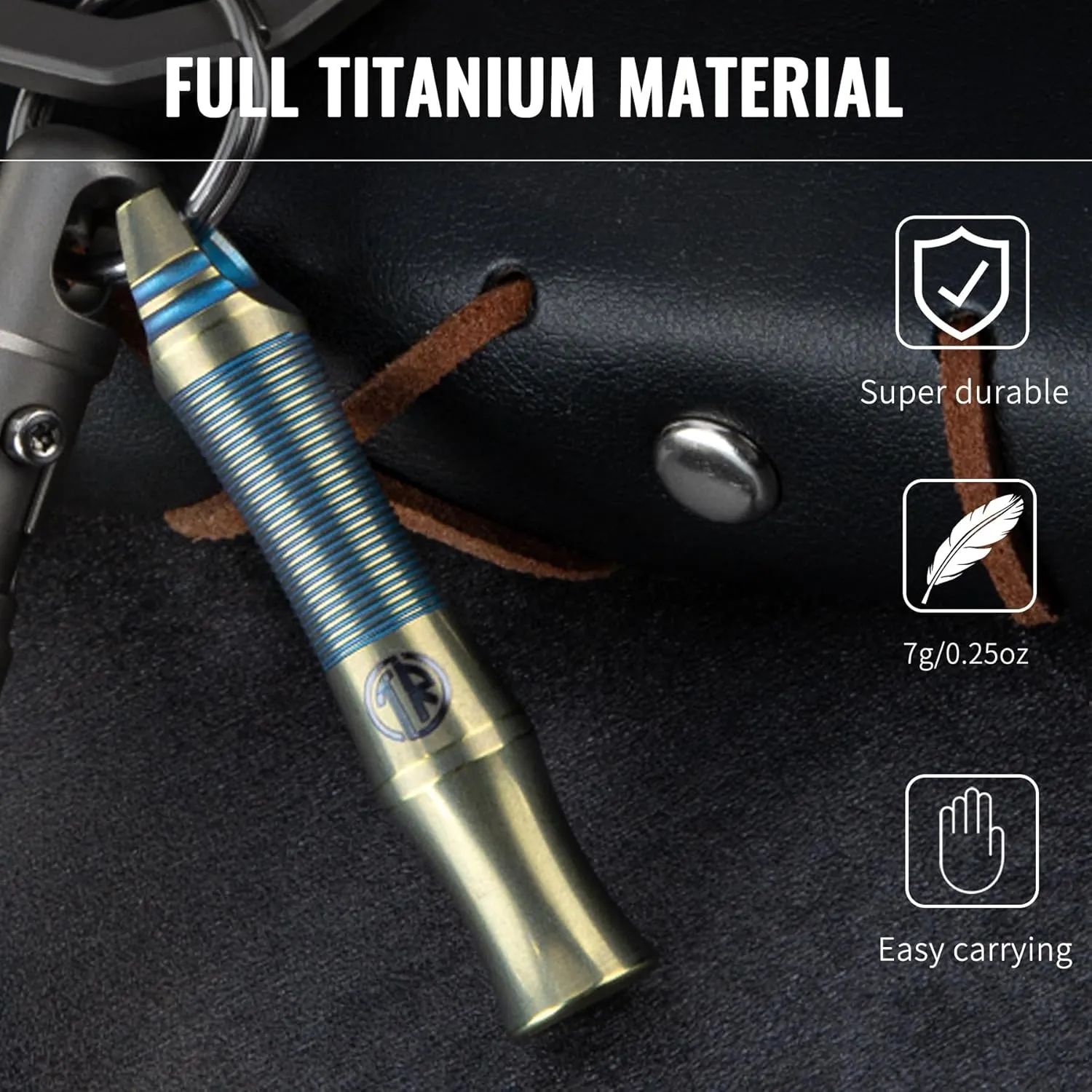 TACRAY Titanium Whistle – Ultra-Loud 120  dB, CNC Machined, Lightweight & Durable – Perfect for Emergency Survival, Hiking, Camping, and Outdoor Safety – Includes Stainless Steel Chain
