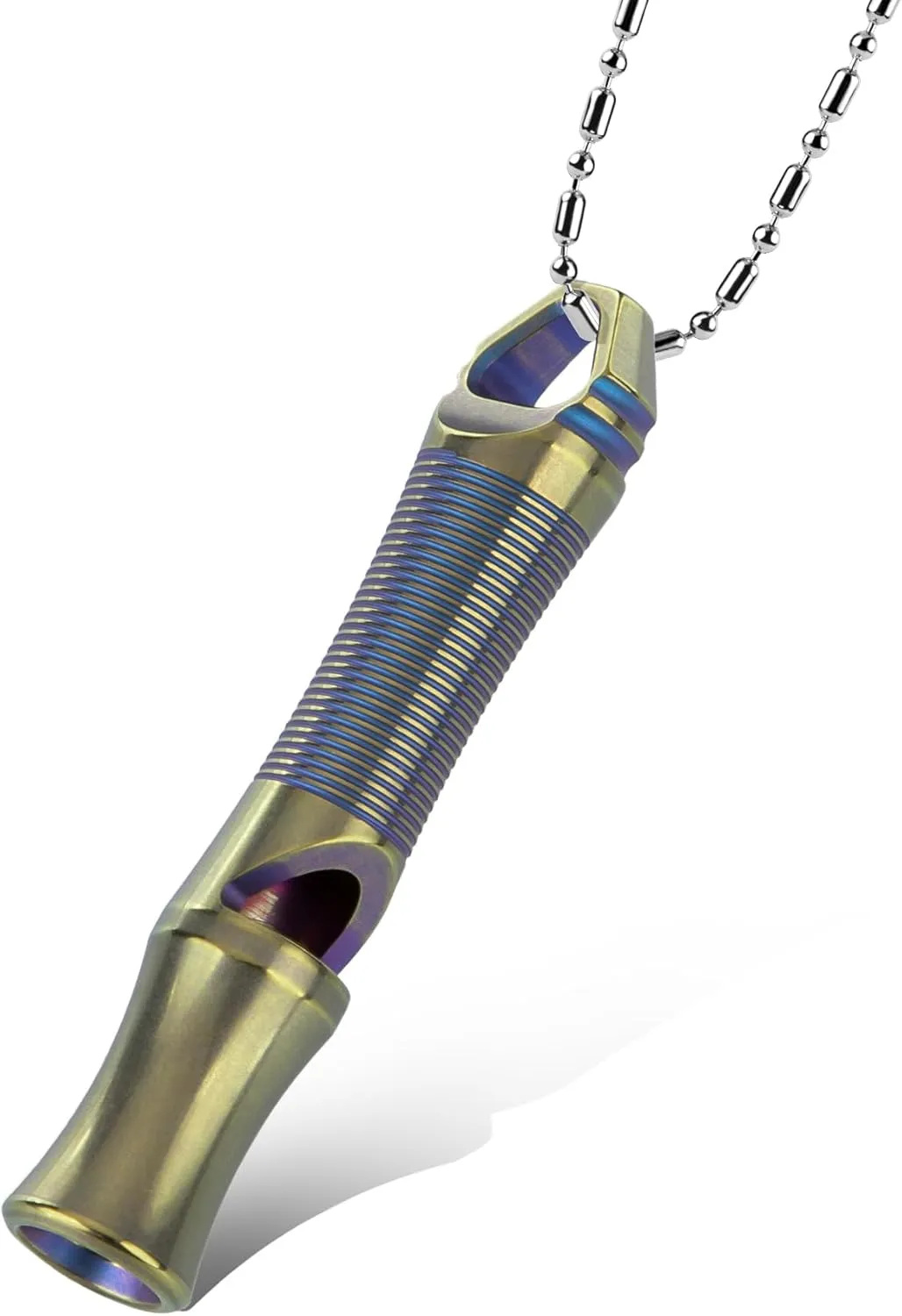 TACRAY Titanium Whistle – Ultra-Loud 120  dB, CNC Machined, Lightweight & Durable – Perfect for Emergency Survival, Hiking, Camping, and Outdoor Safety – Includes Stainless Steel Chain