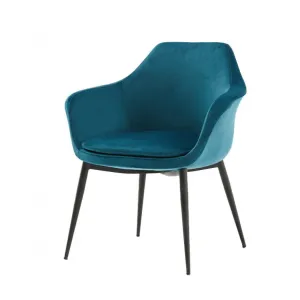 Teal and Black Velvet Dining or Side Chair