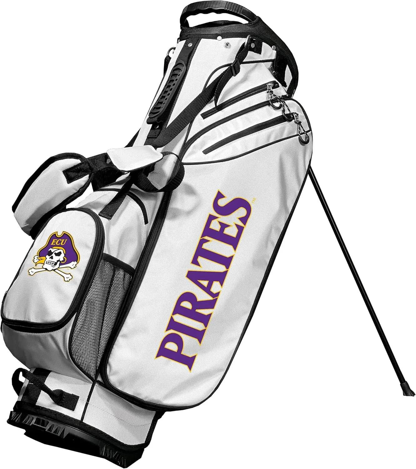 Team Golf NCAA East Carolina Birdie Stand Golf Bag, Lightweight, 14-Way Club Divider, Spring Action Stand, Insulated Cooler Pocket, Velcro Glove and Umbrella Holder & Padded Handles