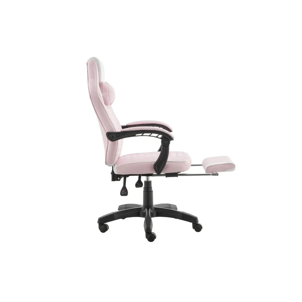 Tempest PU Leather Office Computer Work Task Gaming Chair - Pink/White