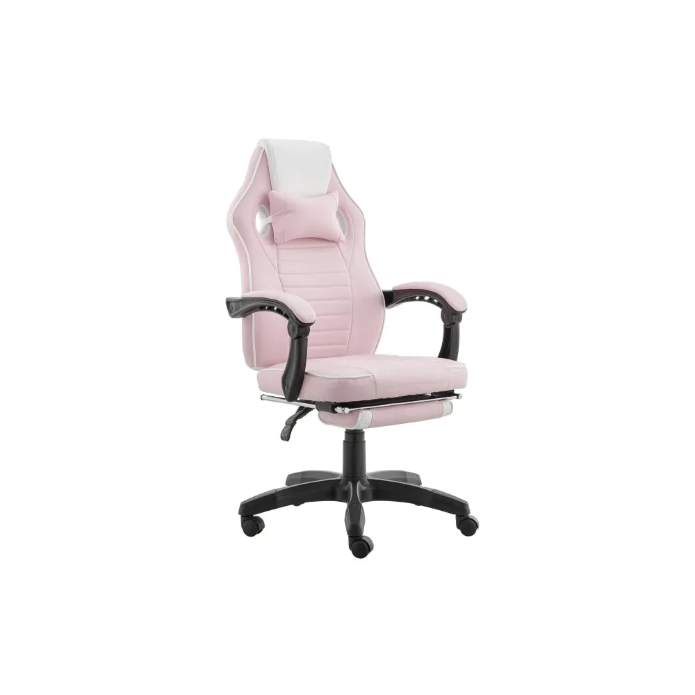 Tempest PU Leather Office Computer Work Task Gaming Chair - Pink/White