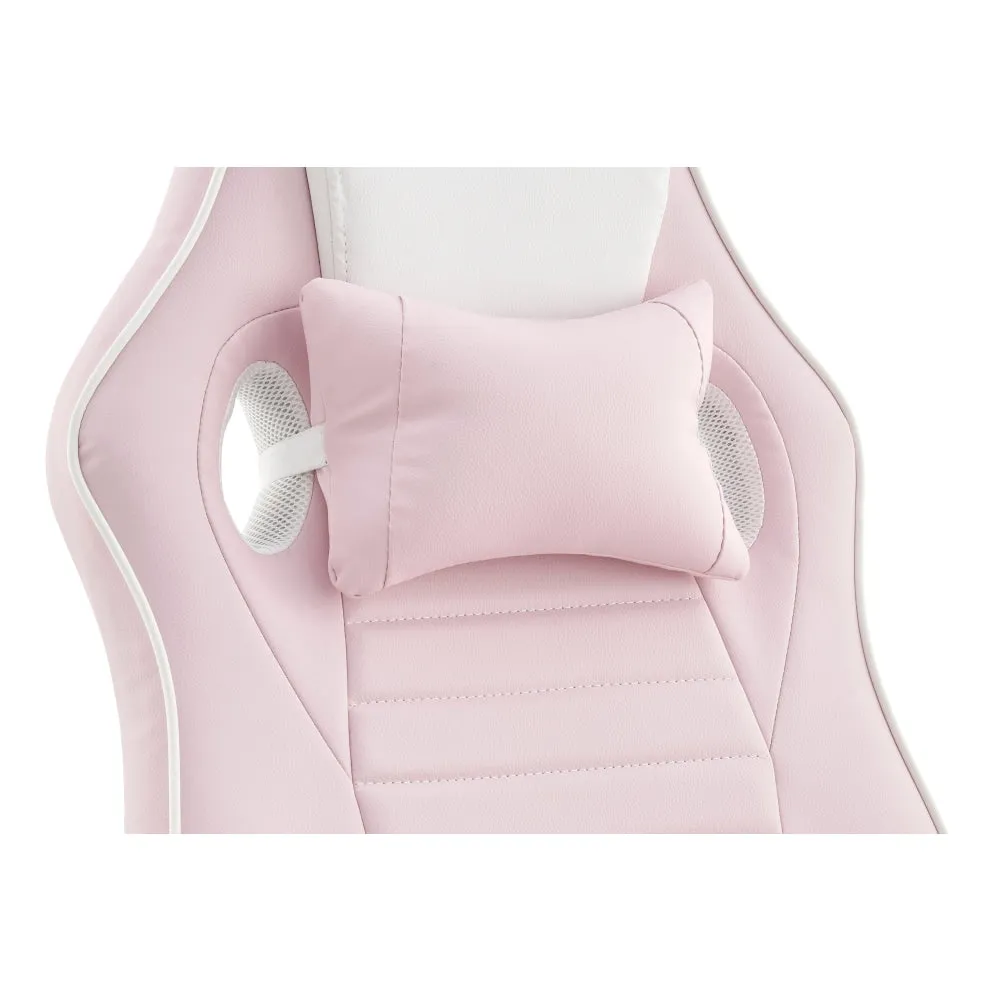 Tempest PU Leather Office Computer Work Task Gaming Chair - Pink/White