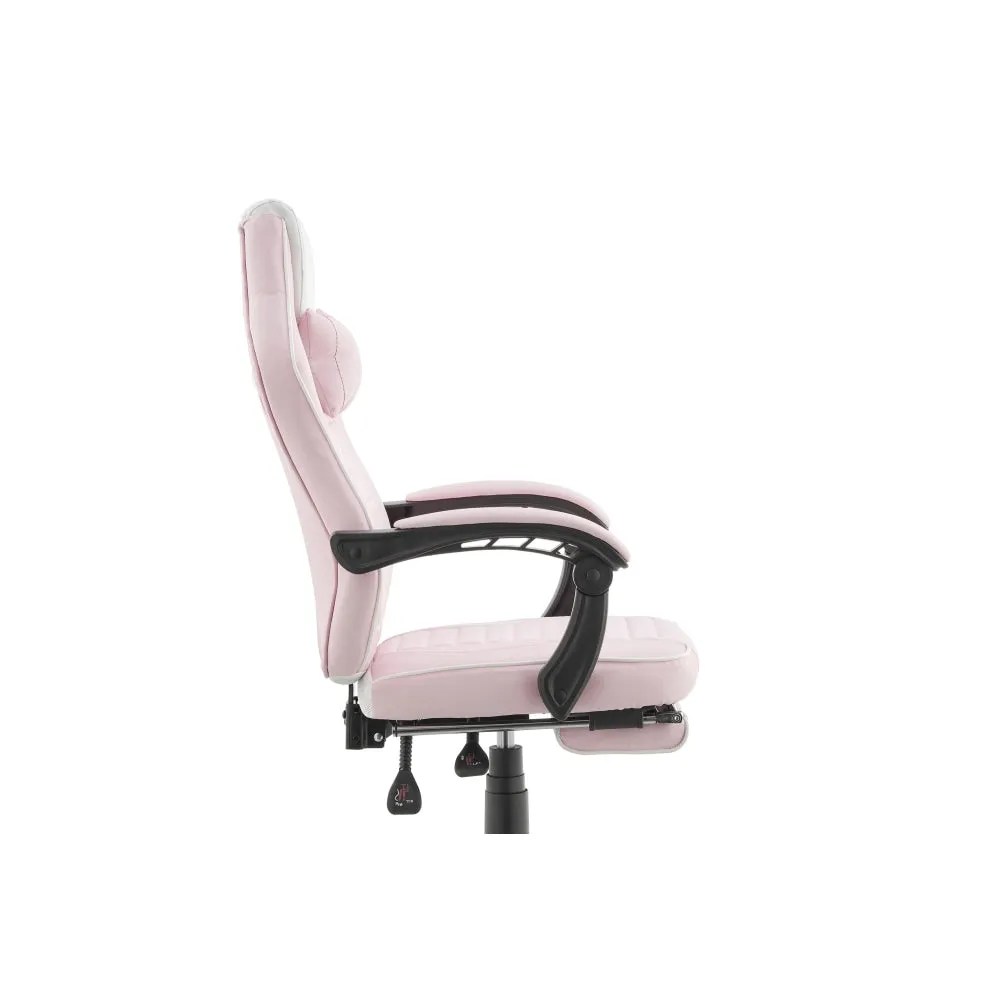 Tempest PU Leather Office Computer Work Task Gaming Chair - Pink/White