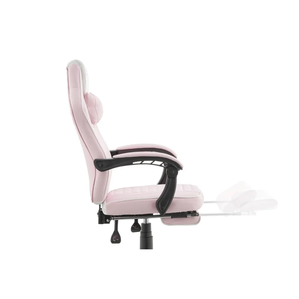 Tempest PU Leather Office Computer Work Task Gaming Chair - Pink/White