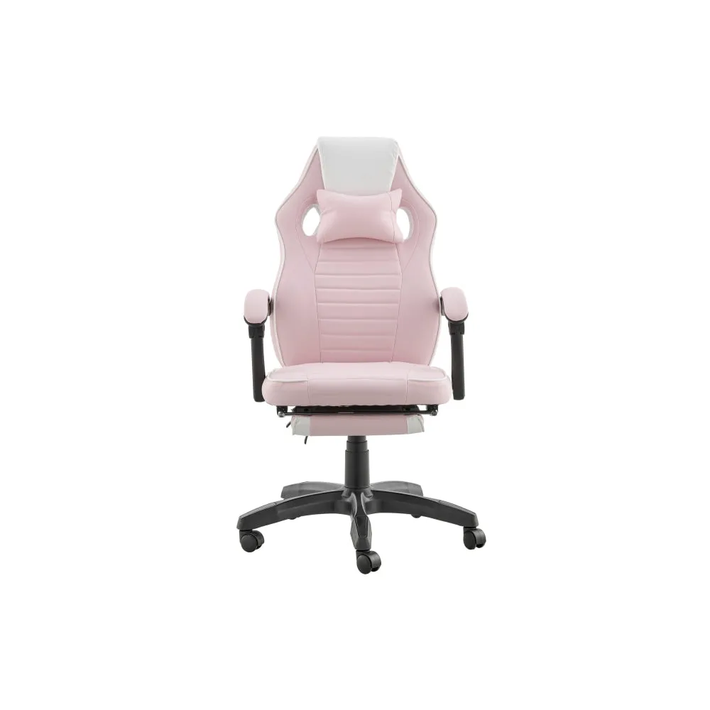 Tempest PU Leather Office Computer Work Task Gaming Chair - Pink/White