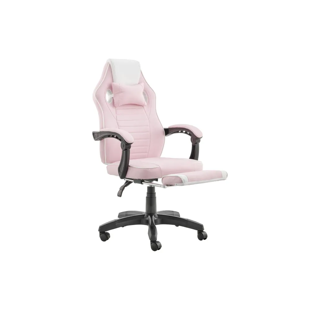 Tempest PU Leather Office Computer Work Task Gaming Chair - Pink/White