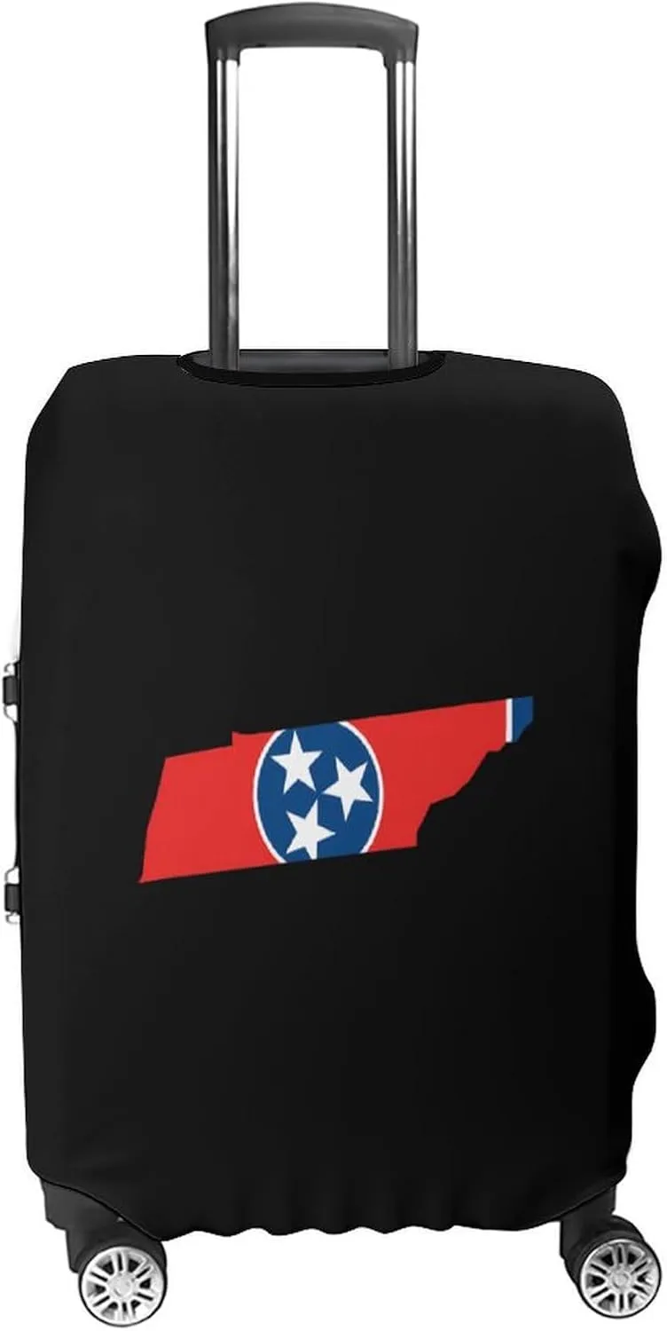 Tennessee State Map Flag Luggage Protector Suitcase Cover Anti-Scratch Washable Fit 18-32 Inch Travel Luggage