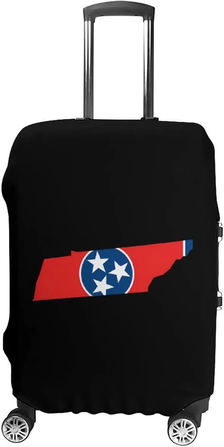 Tennessee State Map Flag Luggage Protector Suitcase Cover Anti-Scratch Washable Fit 18-32 Inch Travel Luggage