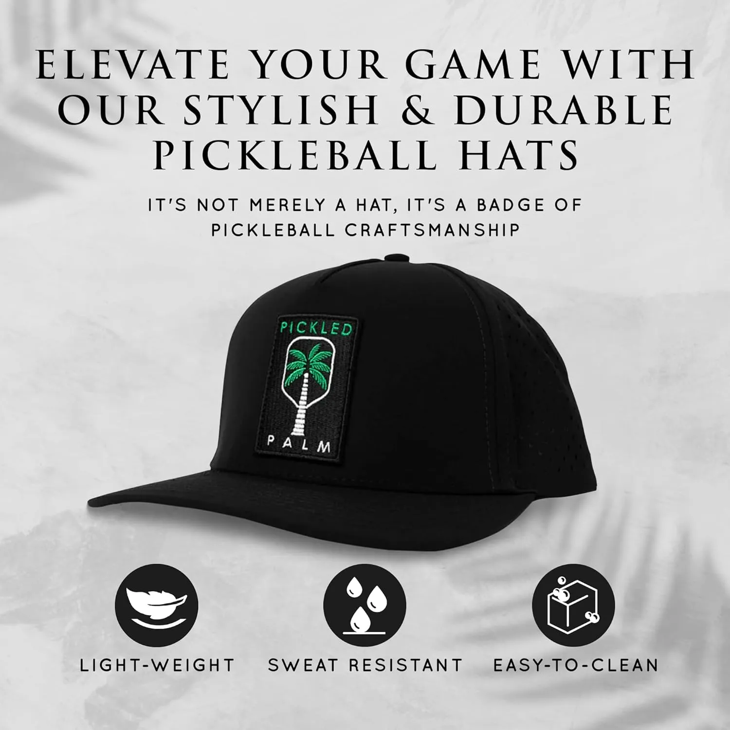 The Daytime Performance Pickleball Hat-100% Waterproof,Sweat-Resistant & Lightweight-Performance Hats for Unisex