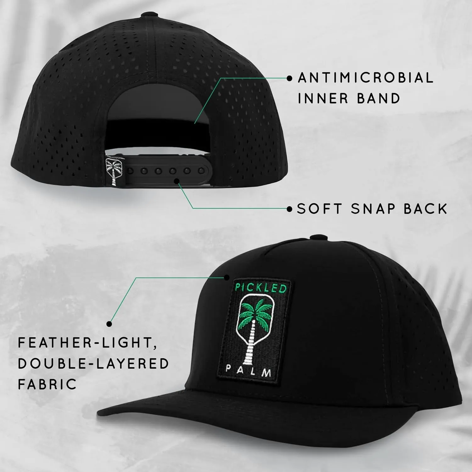 The Daytime Performance Pickleball Hat-100% Waterproof,Sweat-Resistant & Lightweight-Performance Hats for Unisex