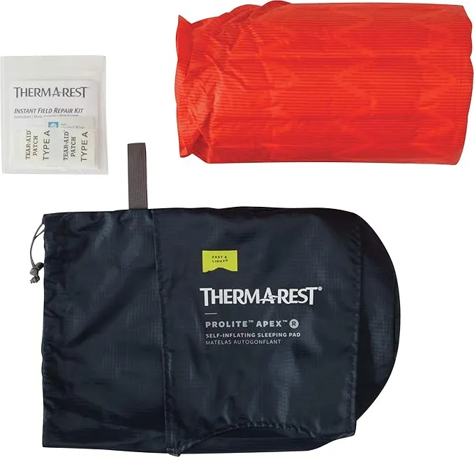 Therm-a-Rest Prolite Apex Self-Inflating Camping and Backpacking Sleeping Pad, Regular - 20 x 72 Inches, Heatwave