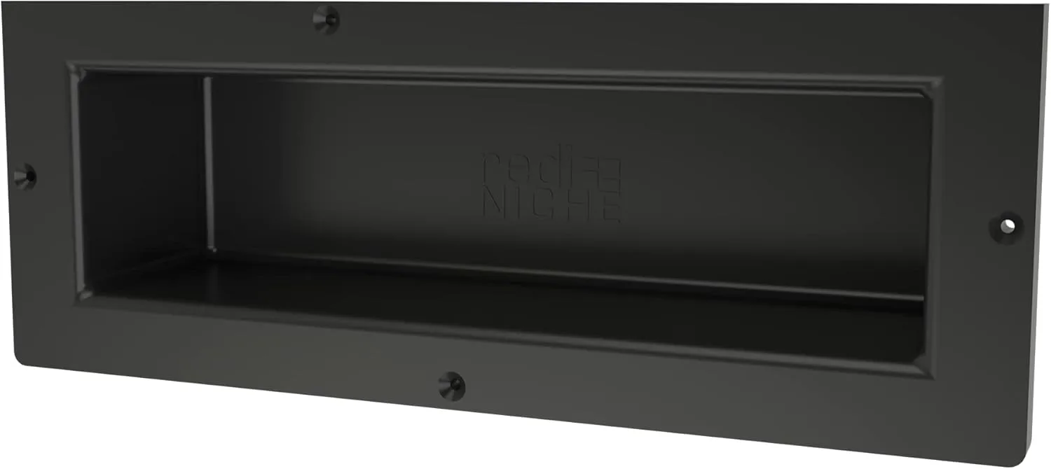 Tile Redi USA Niche Single Recessed Shower Shelf – Black, One Inner Shelf, 16-Inch Width x 6-Inch Height x 4-Inch Depth (RN166S-BI)