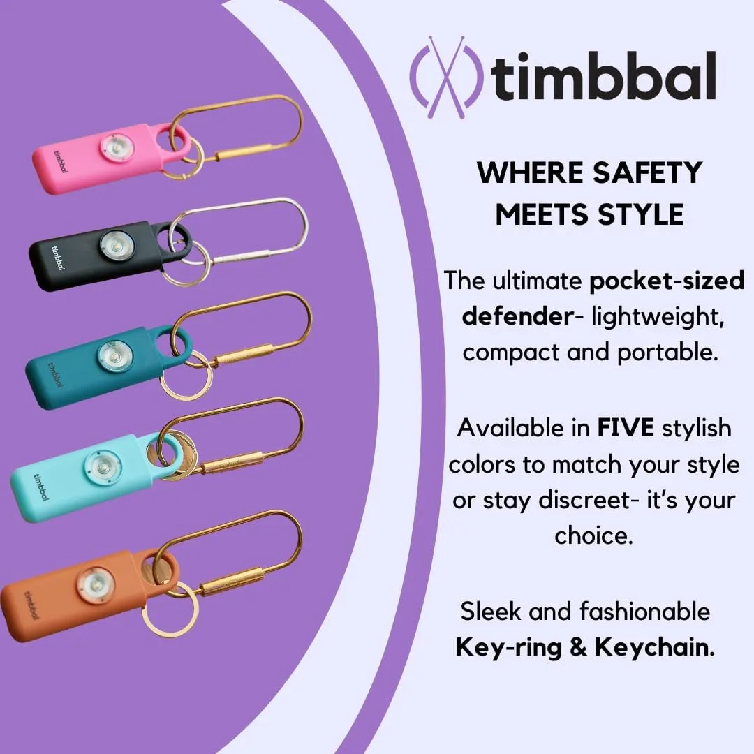 timbbal® Personal Safety Alarm - 130dB Loud Siren with Strobe Light - Self Defense Alarm - 5 Colors Available (Camel)
