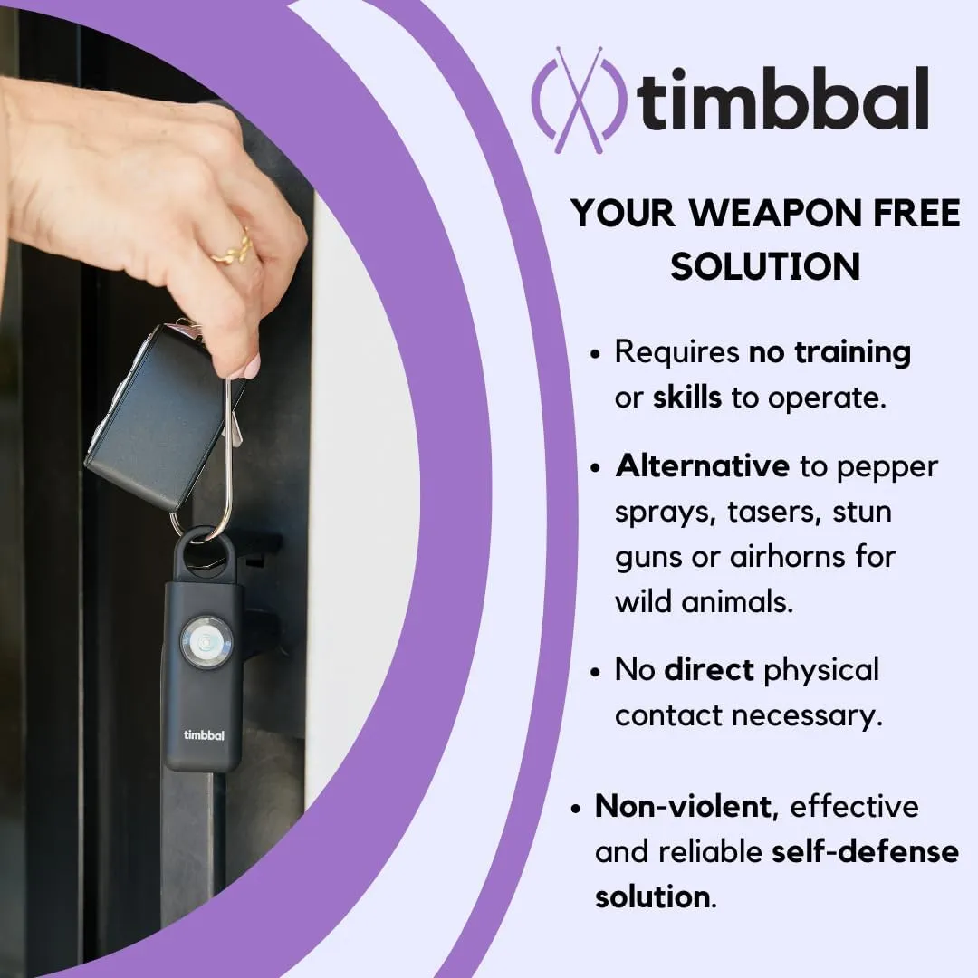 timbbal® Personal Safety Alarm - 130dB Loud Siren with Strobe Light - Self Defense Alarm - 5 Colors Available (Camel)