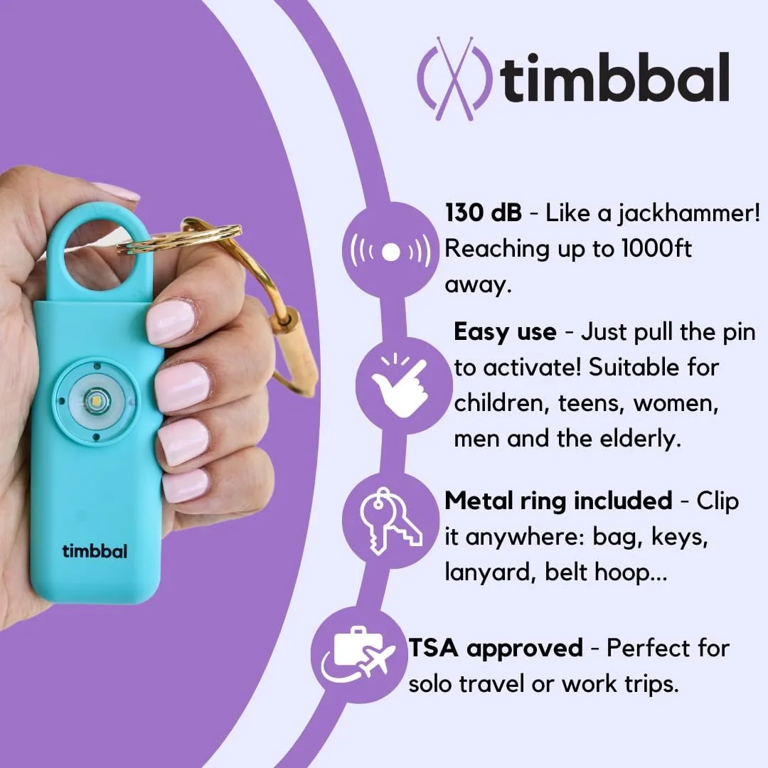 timbbal® Personal Safety Alarm - 130dB Loud Siren with Strobe Light - Self Defense Alarm - 5 Colors Available (Camel)