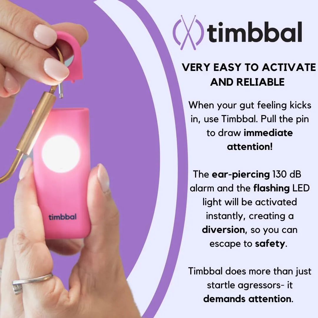 timbbal® Personal Safety Alarm - 130dB Loud Siren with Strobe Light - Self Defense Alarm - 5 Colors Available (Camel)