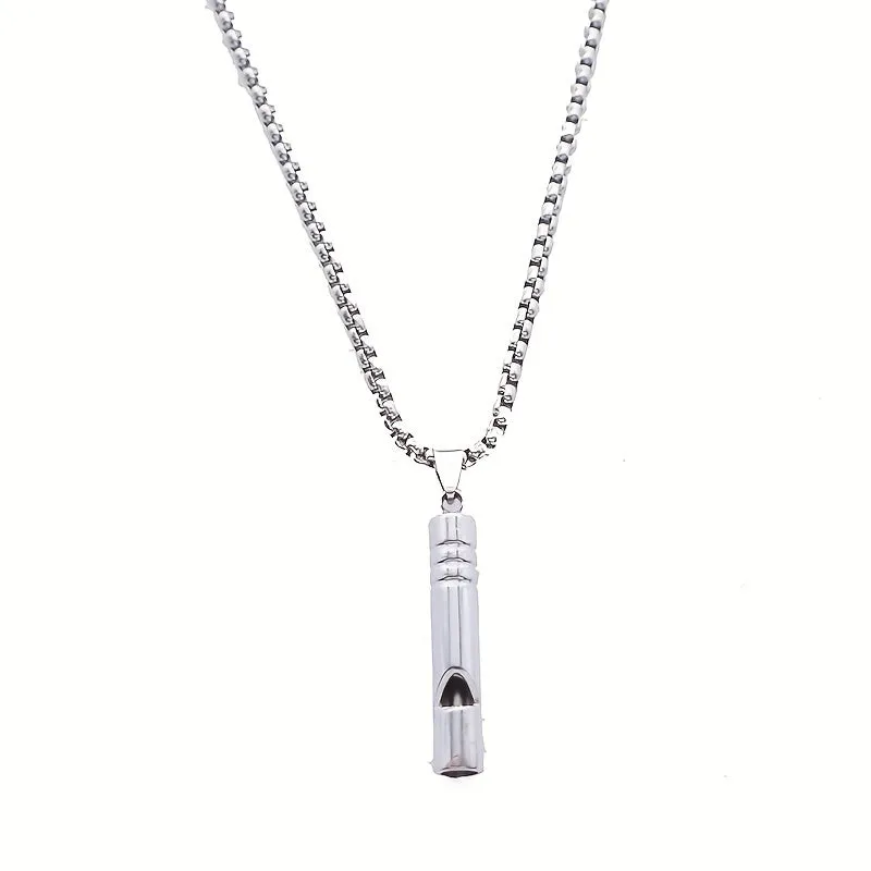 Titanium Whistle Necklace For Hiking Camp Pet Training