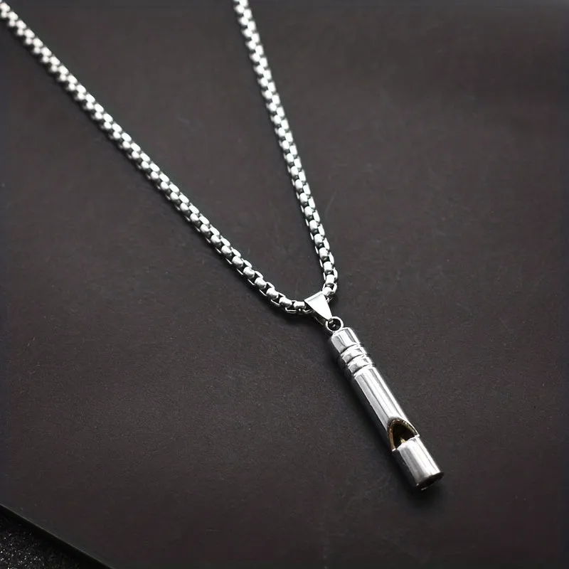 Titanium Whistle Necklace For Hiking Camp Pet Training