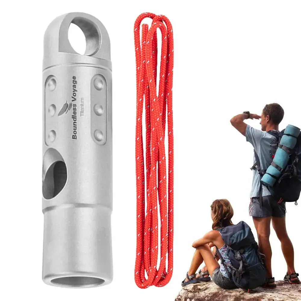 Titanium Whistle Urgent Survival Whistle Safety Tool Survival Gear Ultralight Loud Whistle Hiking Whistle With Lanyard Safety