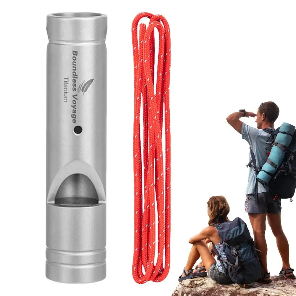Titanium Whistle Urgent Survival Whistle Safety Tool Survival Gear Ultralight Loud Whistle Hiking Whistle With Lanyard Safety