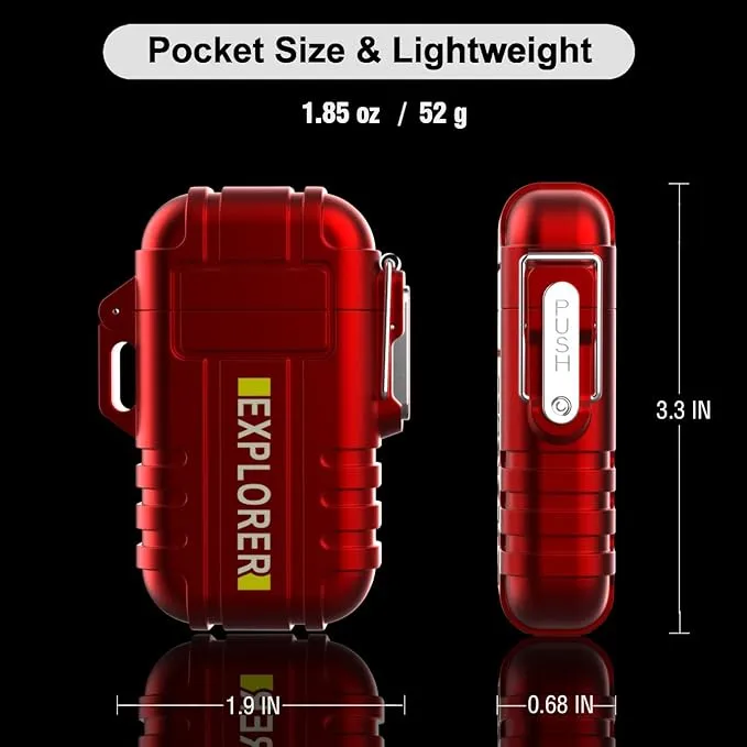 Torch Lighter, 2 Pack Butane Lighter, Windproof Outdoor Gas Lighter Adjustable Jet Flame Lighters, Fireplace Fireworks Grill Camping BBQ Lighter, Gifts for Men. (Black Red)(Without Butane)