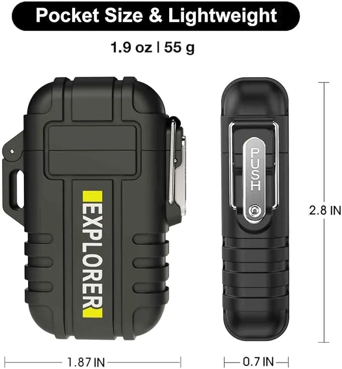 Torch Lighter, 2 Pack Butane Lighter, Windproof Outdoor Gas Lighter Adjustable Jet Flame Lighters, Fireplace Fireworks Grill Camping BBQ Lighter, Gifts for Men. (Without Gas) (Black Black)