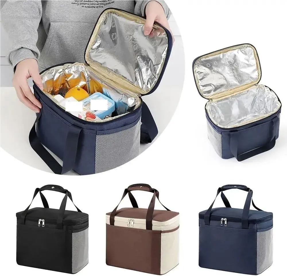 Tote Lunch Bag Portable Lunch Bag Multifunctional Tote Lunch Bag Lunch Bag Easy to Clean Suitable for Work Student Outdoor and So On(Black)