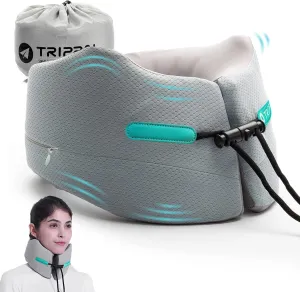 Travel Pillow Flight Neck Pillows Best Memory Foam Neck Pillows for Sleeping Airplane Car Home Office Chin Head Support Rest Travel Essentials with Compact Carry Bag Grey S
