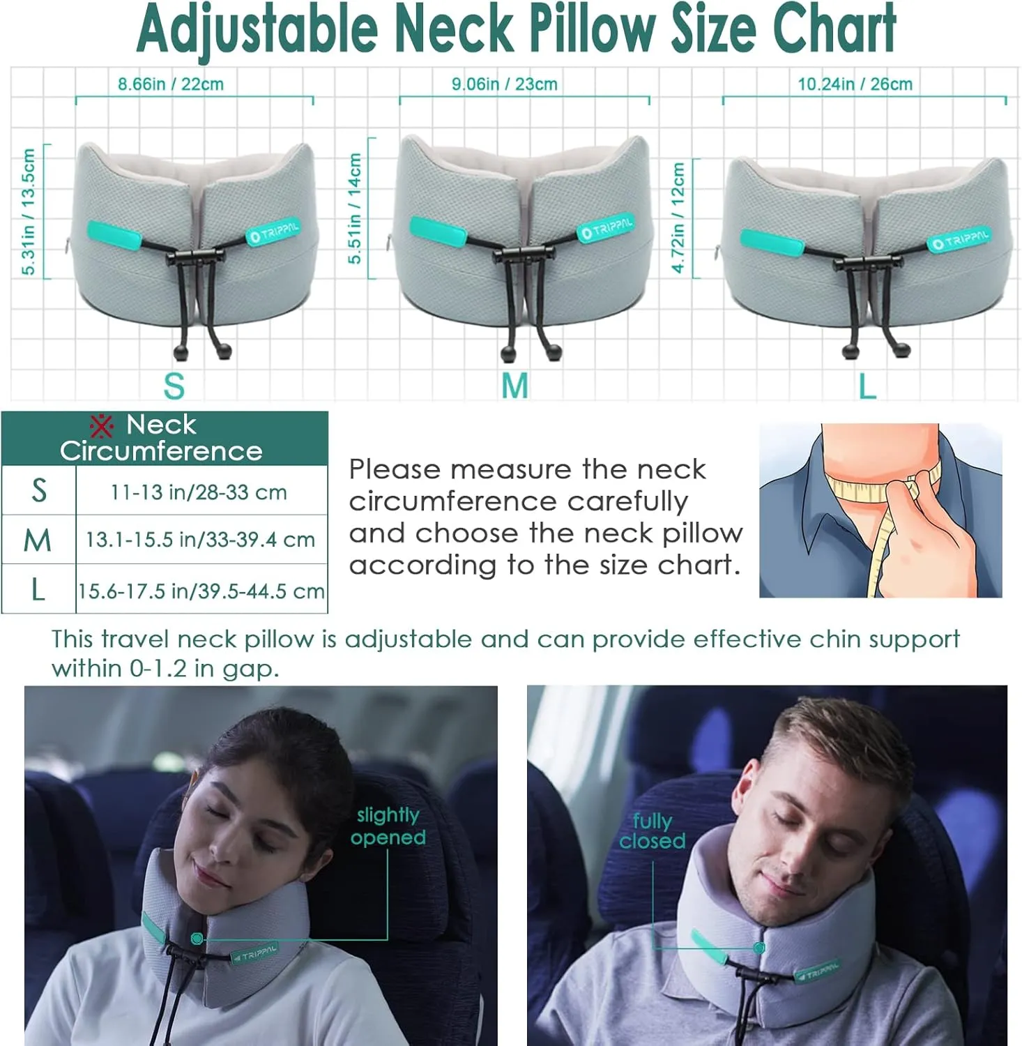 Travel Pillow Flight Neck Pillows Best Memory Foam Neck Pillows for Sleeping Airplane Car Home Office Chin Head Support Rest Travel Essentials with Compact Carry Bag Grey S
