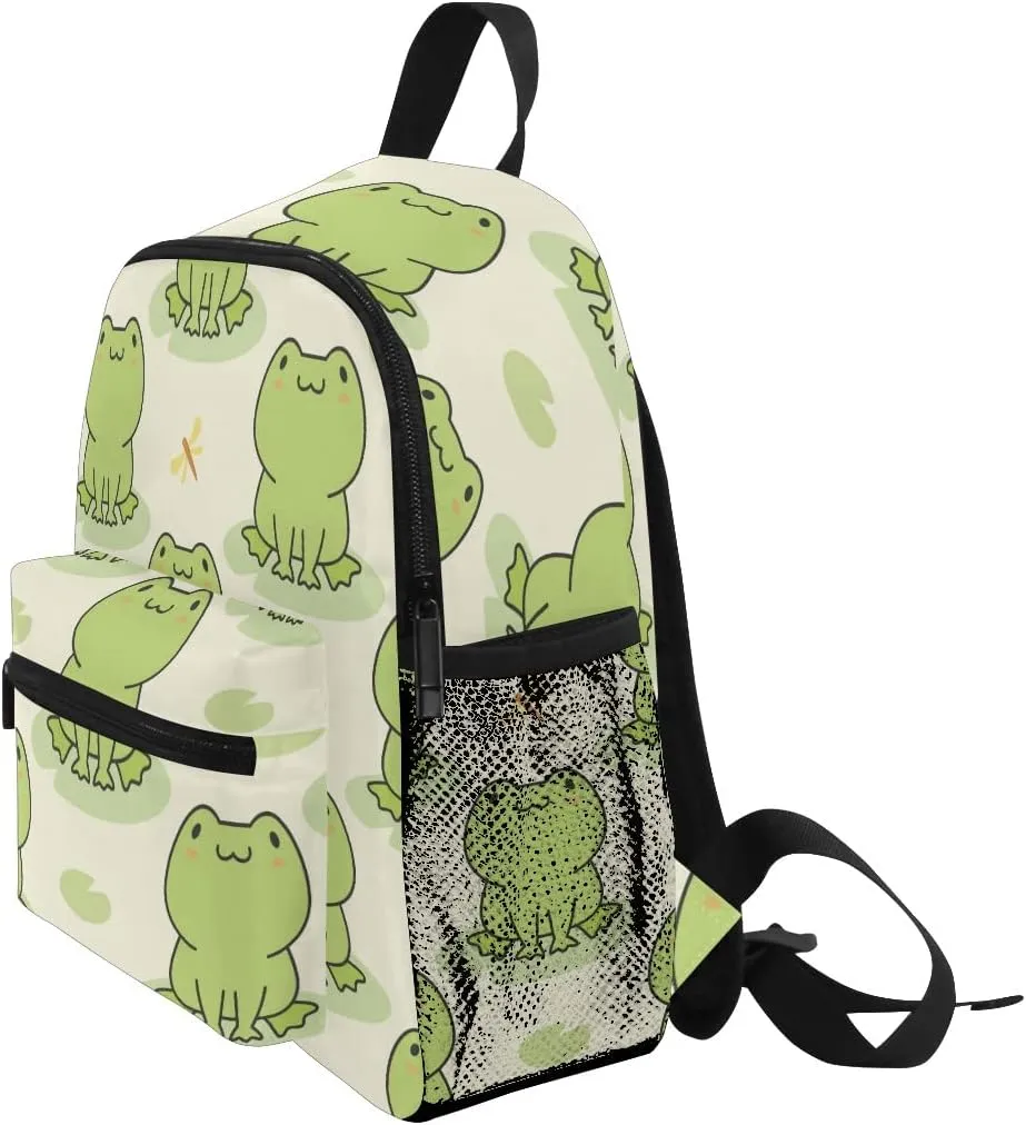 TropicalLife Kids Backpack for Boys Girls School Toddler Cute Animal Frog Pattern Children Preschool Book Bag Kindergarten Travel Backpack Daypack