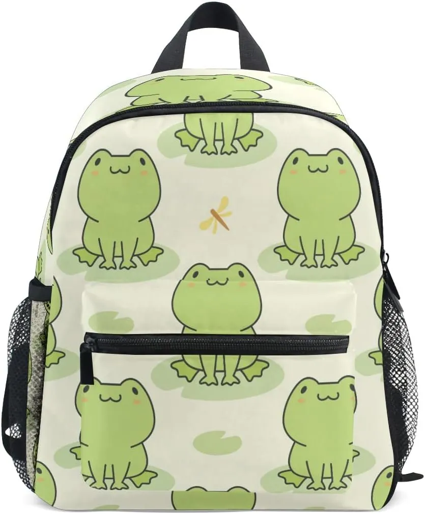 TropicalLife Kids Backpack for Boys Girls School Toddler Cute Animal Frog Pattern Children Preschool Book Bag Kindergarten Travel Backpack Daypack
