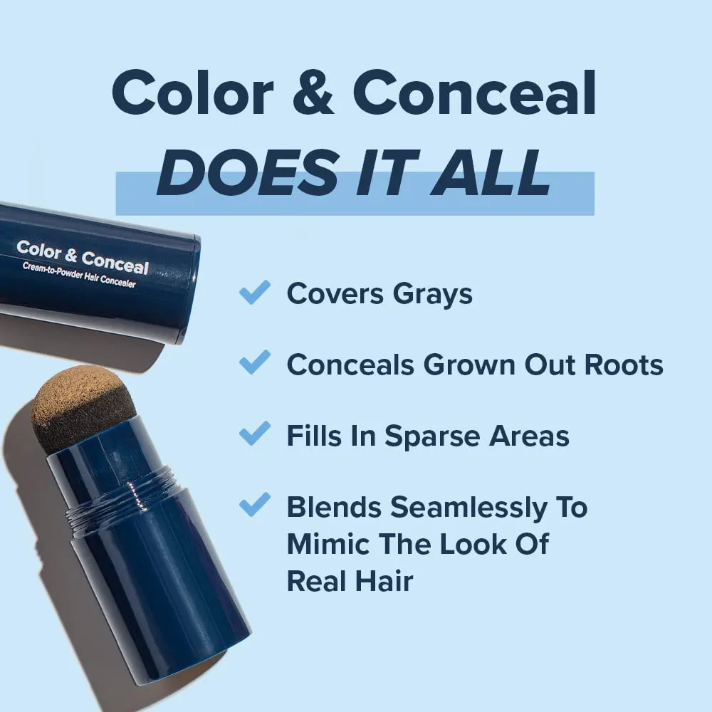 TRUHAIR Color & Conceal Waterproof Root Touch Up Hair Color Concealer - Hair Cover up for Gray Coverage and Hairline Filling - 11 Hair Colors Available (Medium Brown)