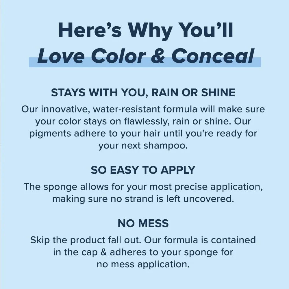 TRUHAIR Color & Conceal Waterproof Root Touch Up Hair Color Concealer - Hair Cover up for Gray Coverage and Hairline Filling - 11 Hair Colors Available (Medium Brown)