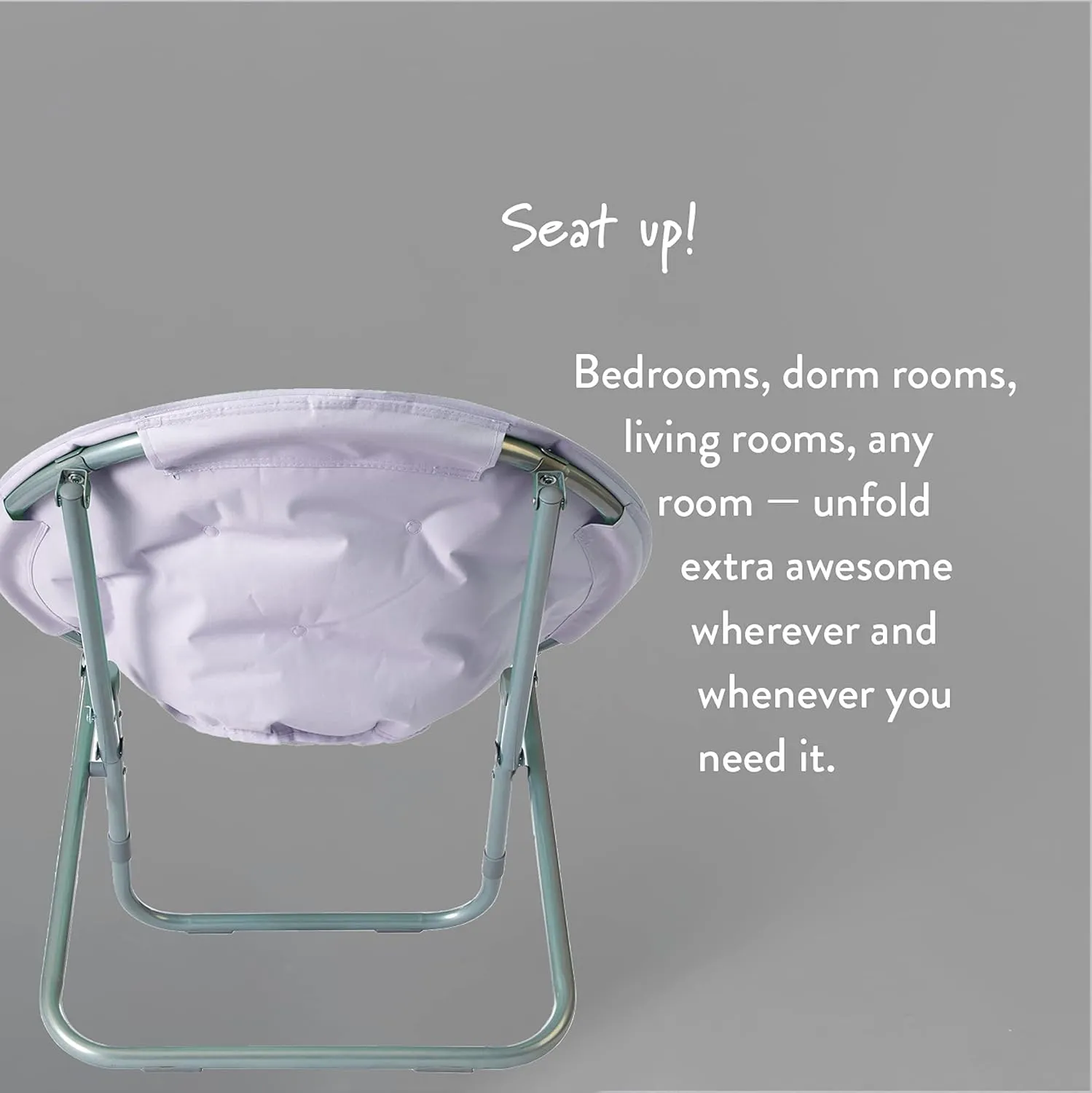 Urban Lifestyle Micromink Foldable Saucer Chair, Lavender