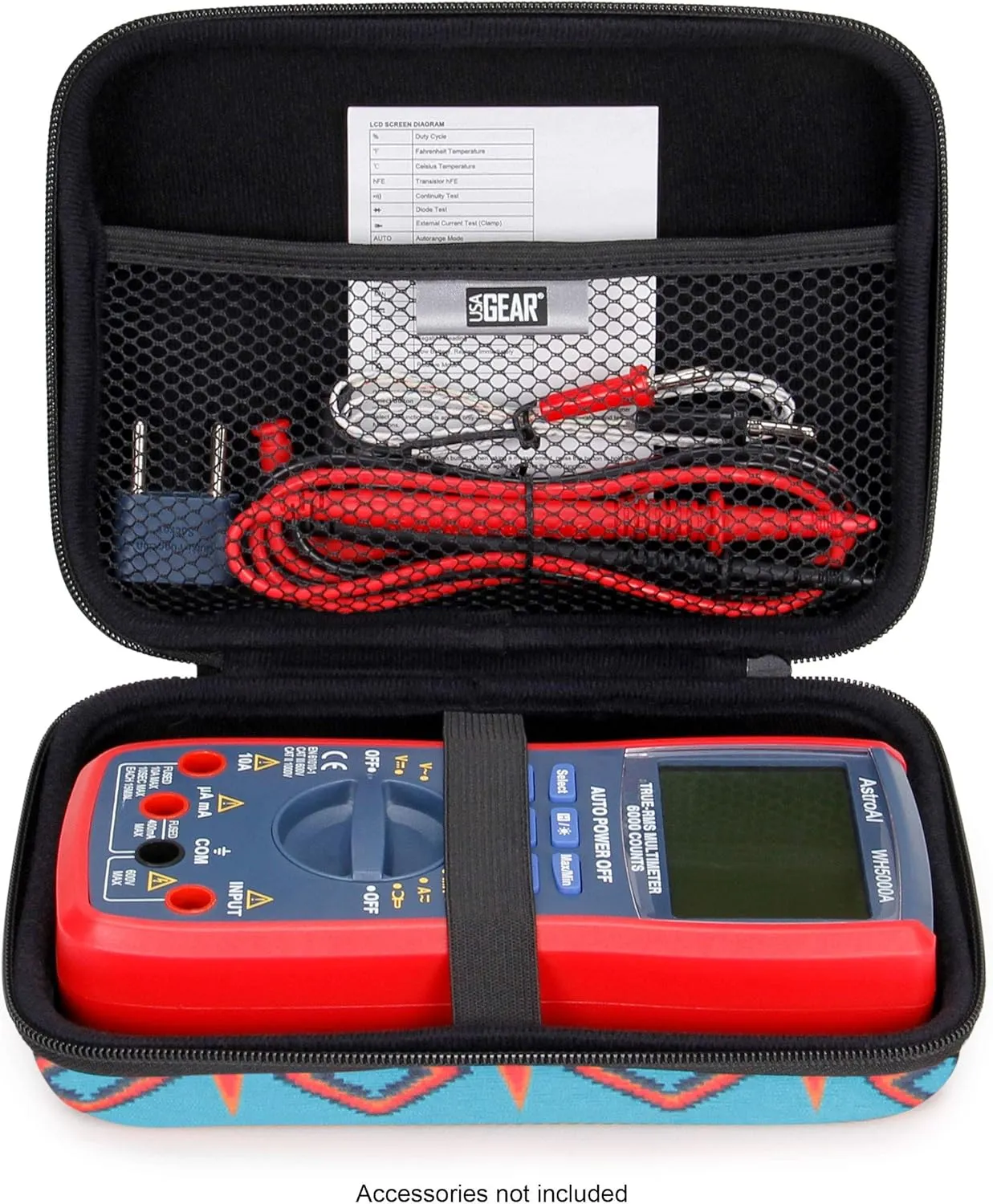 USA GEAR Multimeter Case - Voltage Tester Case Compatible with Astro AI Multi Meter, Klein Tools Multimeter Tester, Fluke Multimeter, and More Electrical Tester - Water & Scratch Resistant (Southwest)
