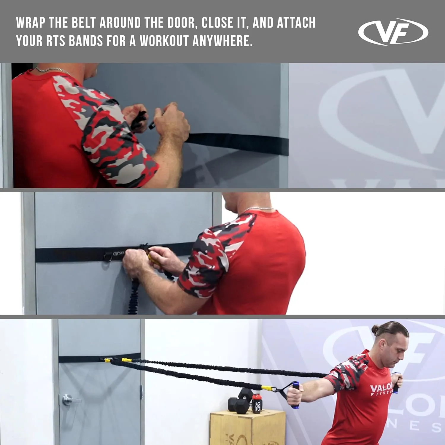 Valor Fitness Resistance Bands - 5lb to 25lbs - Carabiners Attached & 2 Bands per Weight Option with Handles– Sheath Covered - Strength Training New Compact 39" Design - Wall Door Rack Mount Options
