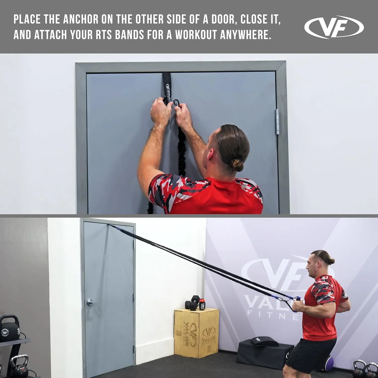 Valor Fitness Resistance Bands - 5lb to 25lbs - Carabiners Attached & 2 Bands per Weight Option with Handles– Sheath Covered - Strength Training New Compact 39" Design - Wall Door Rack Mount Options