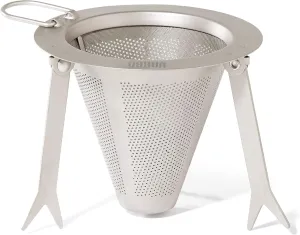 Vargo Titanium Travel Coffee Filter | Compact Solo Pour Over Coffee Maker that Fits on Mugs | Paperless Reusable Single Cup Coffee Maker | Great for Outdoors and Backpackers T-474