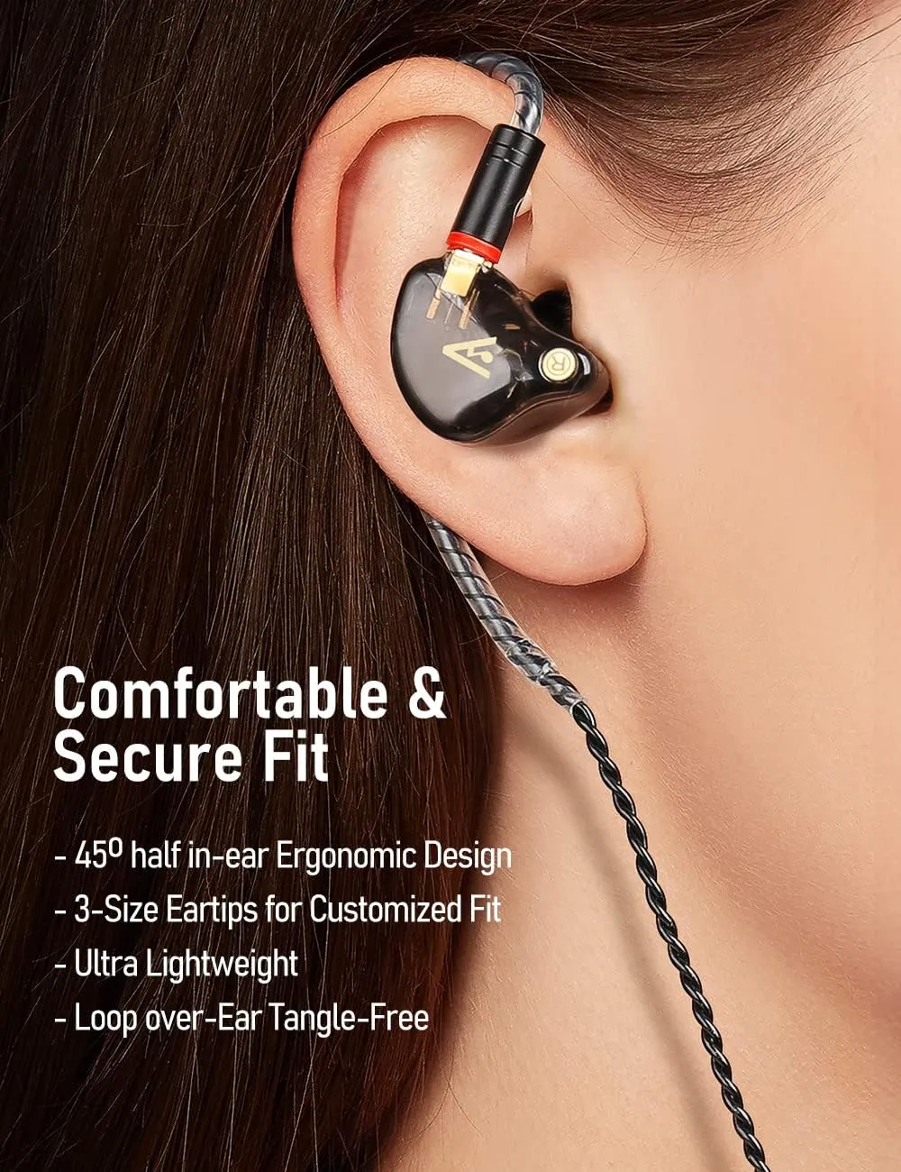 Vibes 201L Wired Earbuds in-Ear Headphones, Lightning to 3.5mm Adapter & Braided Cord, Noise Isolating Bass Driven Earphones, Carry Case, Ear Buds Tips, 3.5mm Jack (Clear Brown, No Mic)