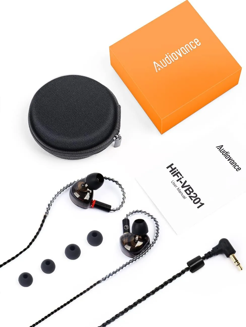 Vibes 201L Wired Earbuds in-Ear Headphones, Lightning to 3.5mm Adapter & Braided Cord, Noise Isolating Bass Driven Earphones, Carry Case, Ear Buds Tips, 3.5mm Jack (Clear Brown, No Mic)