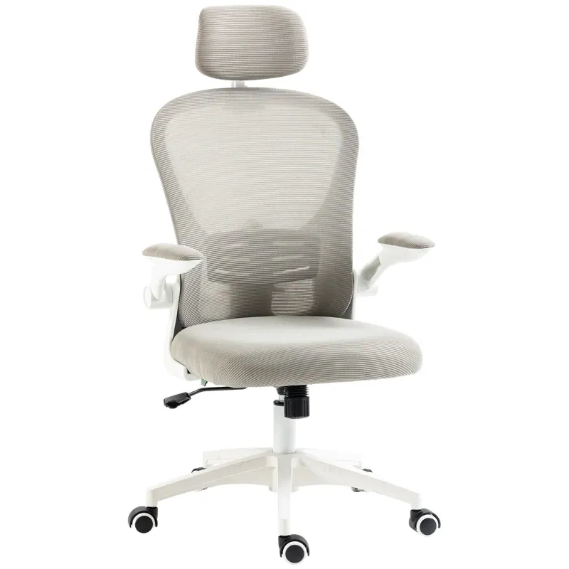 Vinsetto Multi-Adjustable Office Chair, with Lumbar Support, Headrest and Mesh Back in Grey