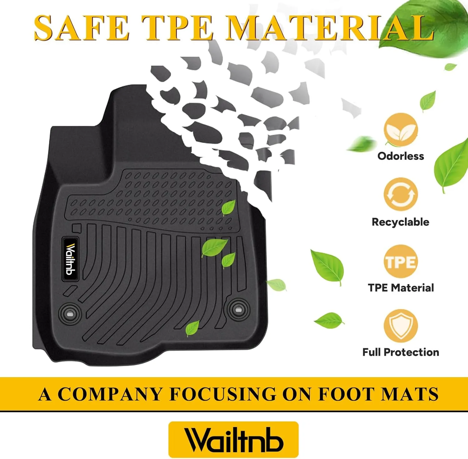 Wailtnb-All Weather Floor Mats for Chevrolet Suburban & GMC Yukon XL 2015-2020 Custom Fit Chevy Suburban & Yukon XL 2015-2020 Waterproof Durable Accessories for Suburban
