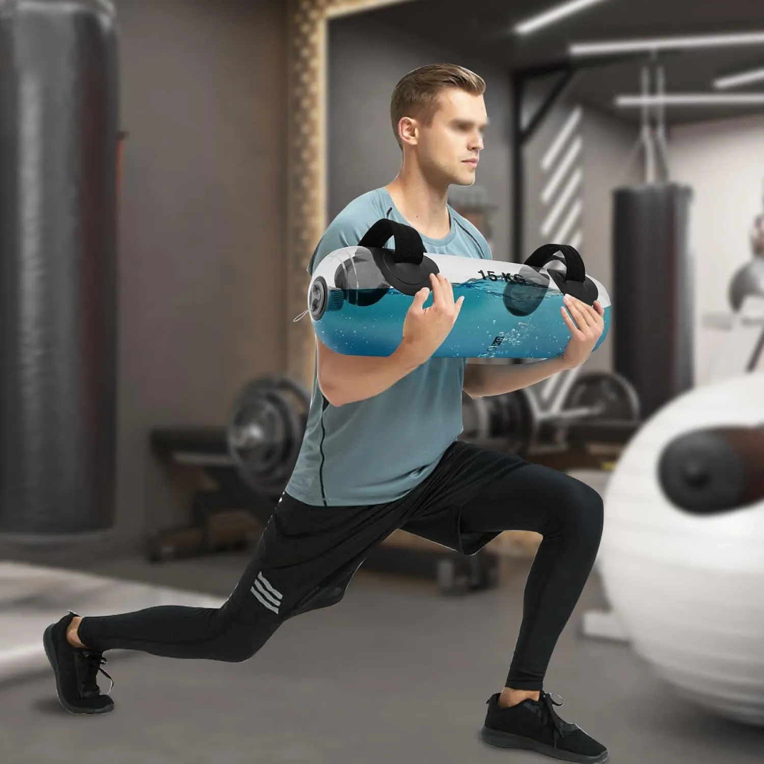Water Weights Aqua Bag, 25Kg/55lbs Training Power Bag Filled Hydro Core Training Bag Portable Stability Fitness Equipment for Gyms, Homes, Sports Halls