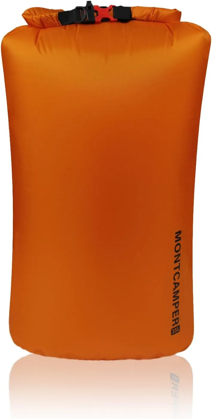 Waterproof Dry Bag-Upgraded Tear-resistant CORDURA Fabric-Durable&Lightweight Roll Top Dry Sack with Survival Whistle-Perfect for Hiking, Camping, Kayaking&Beach-Float on Water(35L/Orange)