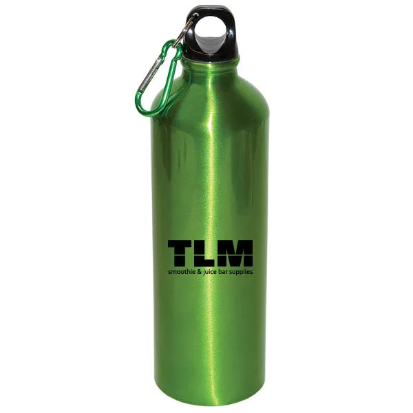 WB8007 750 ML (25 FL. OZ.) ALUMINUM WATER BOTTLE WITH CARABINER