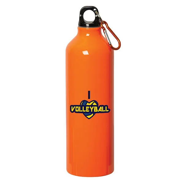 WB8007 750 ML (25 FL. OZ.) ALUMINUM WATER BOTTLE WITH CARABINER